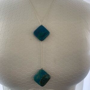 Elegant Blue Chrysocolla Pendant Necklace